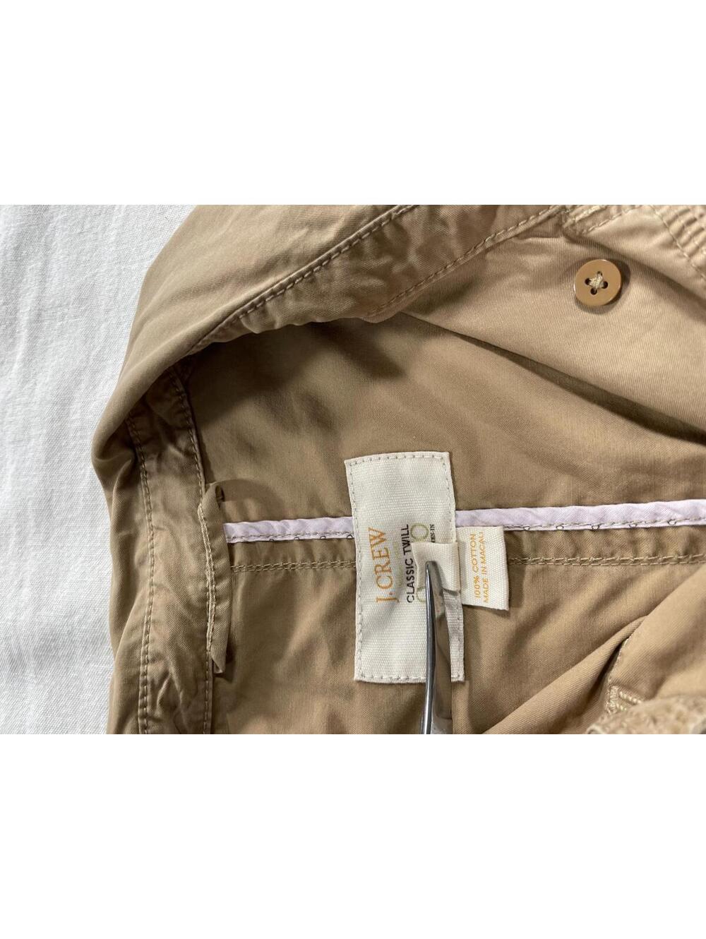 J. Crew Medium trench style utility jacket 4 pocket 5 button front belted short - Picture 4 of 6
